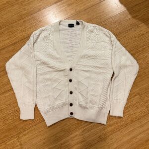 Vintage Structure white knit cardigan